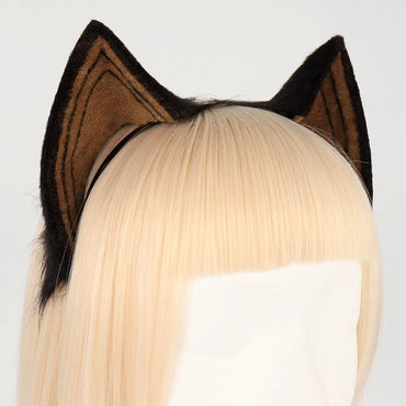 Handmade Simulation Beast Ear Cos Dixiya Cat Ear Headband Cute Plush Moving Long Exhibition Mountain Cat Ear Props