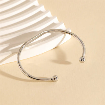 Handmade Solid Color Knot Stainless Steel Asymmetrical Plating 18k Gold Plated Cuff Bracelets