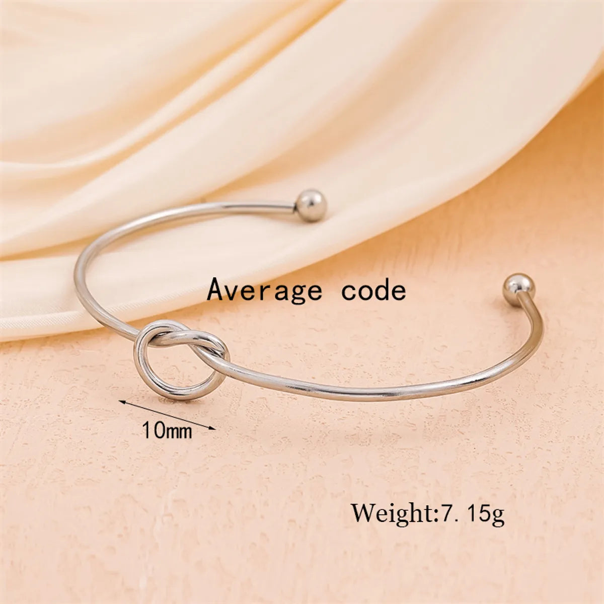 Handmade Solid Color Knot Stainless Steel Asymmetrical Plating 18k Gold Plated Cuff Bracelets