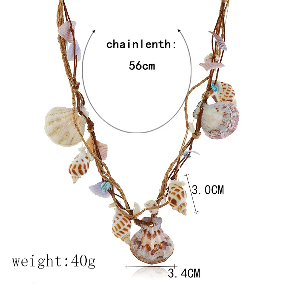 Hawaiian Beach Conch Shell Alloy Rope Shell Plating Women's Pendant Necklace