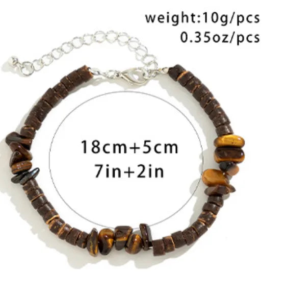 Hawaiian Beach Irregular Alloy Stone Beaded Unisex Bracelets Necklace