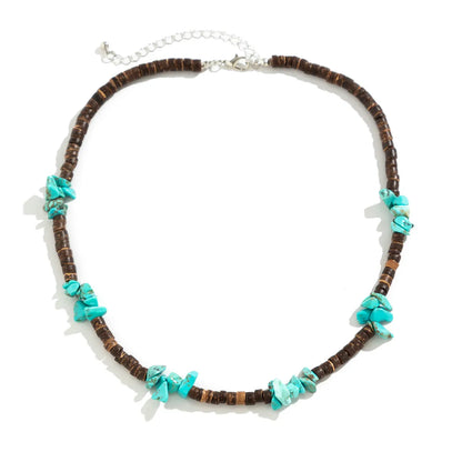 Hawaiian Beach Irregular Alloy Stone Beaded Unisex Bracelets Necklace