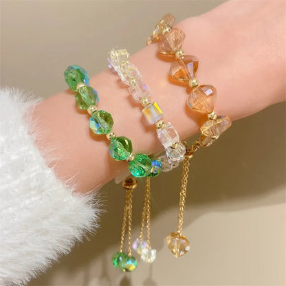 Hawaiian Classic Style Streetwear Eye 18k Gold Plated Gold Plated Silver Plated Artificial Crystal Rhinestones Beaded Copper Wholesale Bracelets