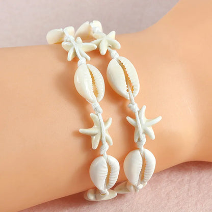 Hawaiian Modern Style Classic Style Shell Rope Shell Wholesale Drawstring Bracelets