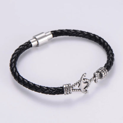 Hawaiian Tropical Anchor Leather Knitting Men'S Wristband