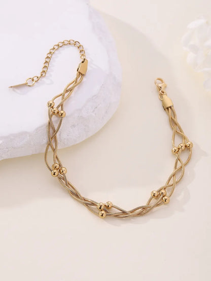 Hawaiian Tropical Cool Style Solid Color 304 Stainless Steel Plating 18K Gold Plated Women'S Anklet