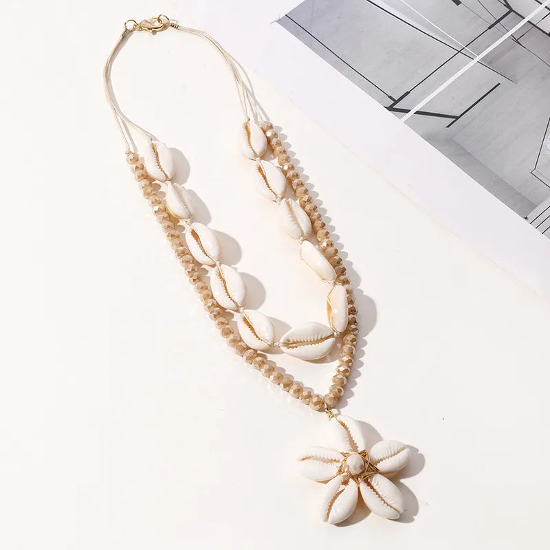 Hawaiian Vacation Beach Starfish Conch Shell Alloy Wholesale Necklace