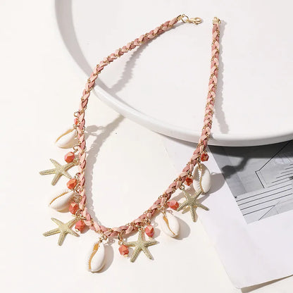 Hawaiian Vacation Beach Starfish Conch Shell Alloy Wholesale Necklace