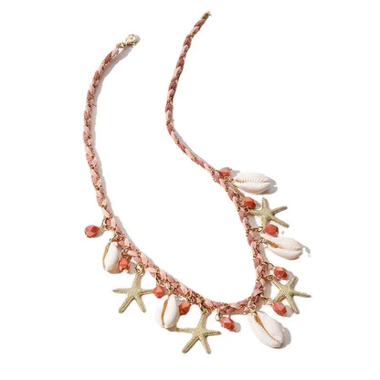 Hawaiian Vacation Beach Starfish Conch Shell Alloy Wholesale Necklace