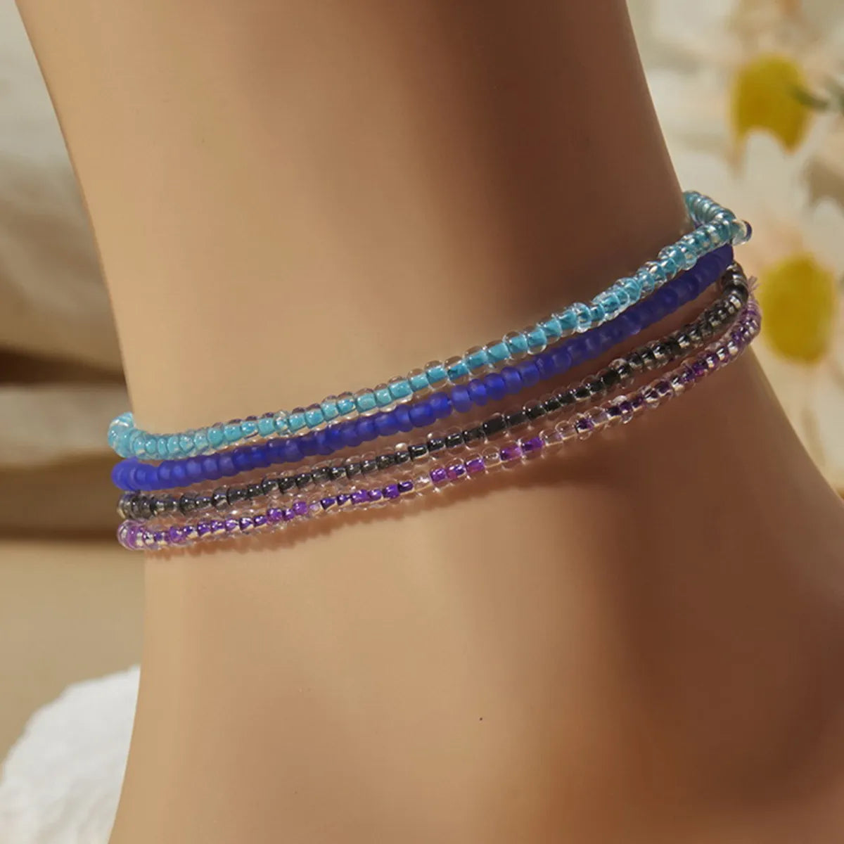 Hawaiian Vacation Simple Style Geometric Plastic Seed Bead Beaded Women'S Anklet