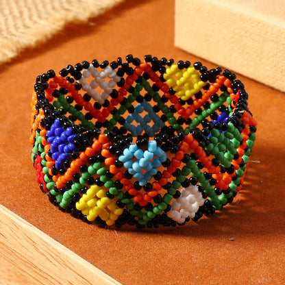 Hawaiian Vacation Tropical Color Block Beaded Seed Bead Wholesale Bracelets