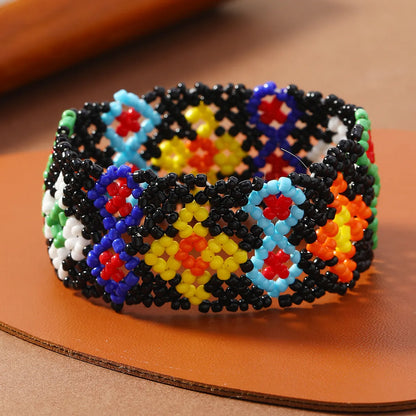 Hawaiian Vacation Tropical Color Block Beaded Seed Bead Wholesale Bracelets