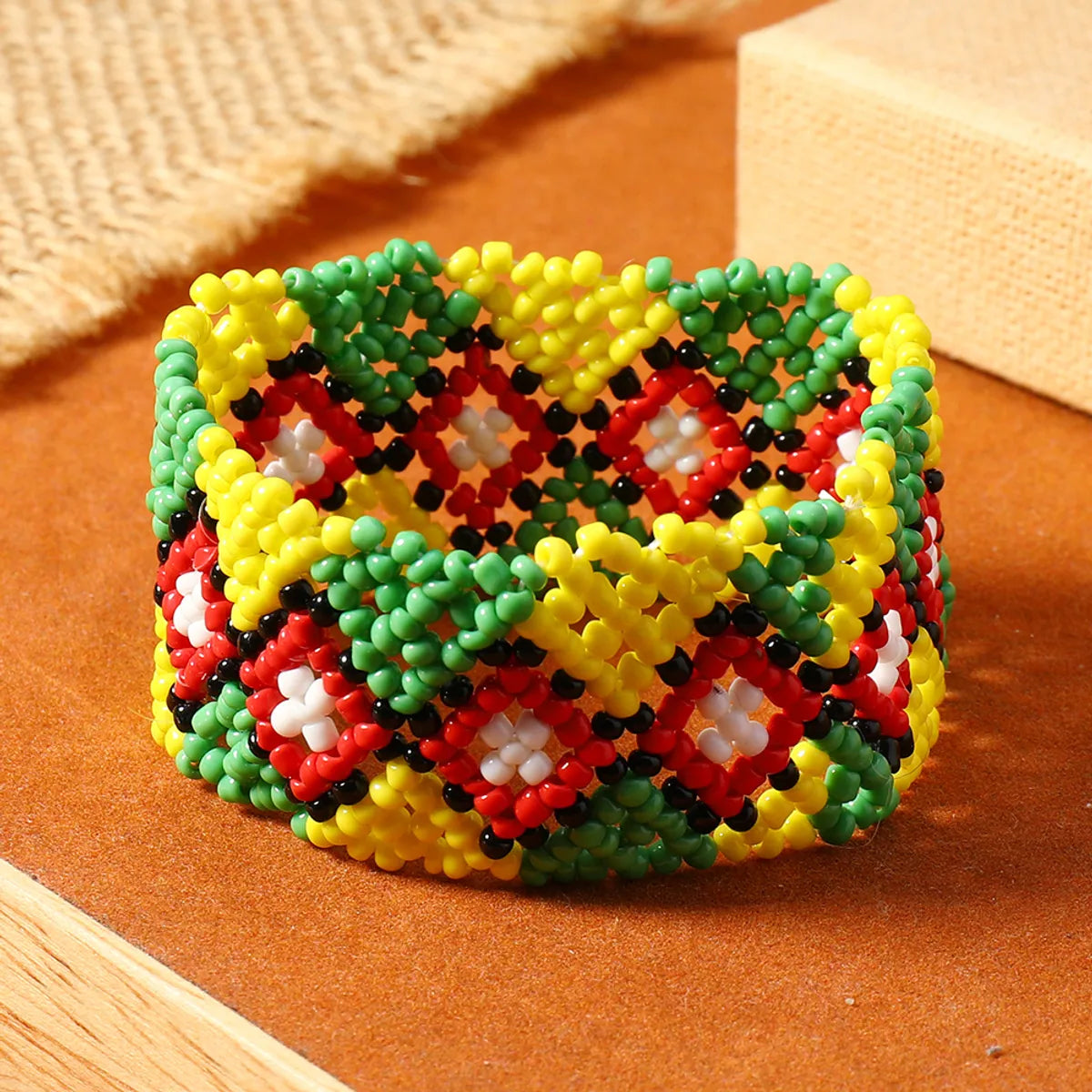 Hawaiian Vacation Tropical Color Block Beaded Seed Bead Wholesale Bracelets