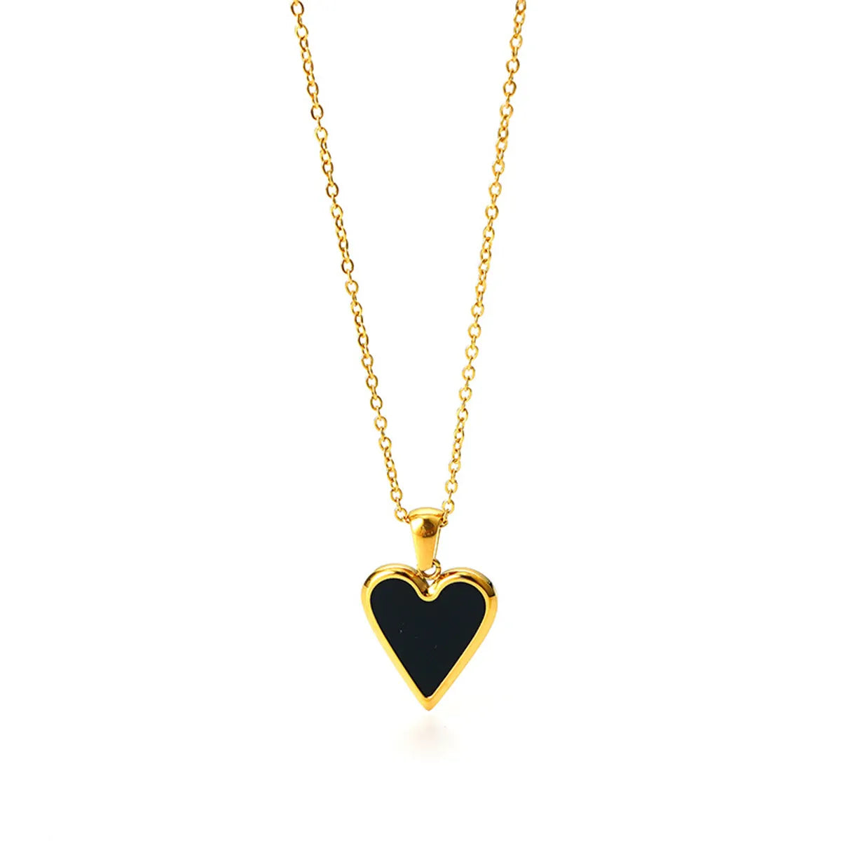 Heart Female Design Enamel Pendant Retro Fashion Simple Clavicle Metal Necklace