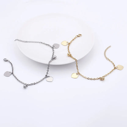 Heart Titanium Steel 18K Gold Plated Women'S Anklet