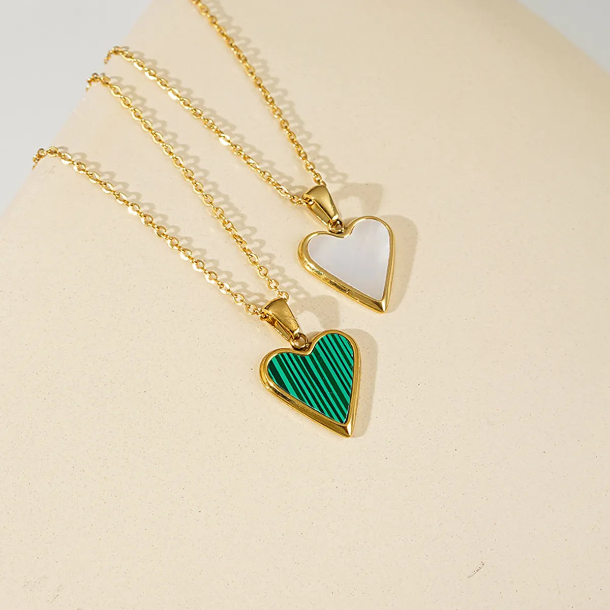 Heart Shaped Enamel Fashion Retro Pendant Simple Titanium Steel Clavicle Necklace