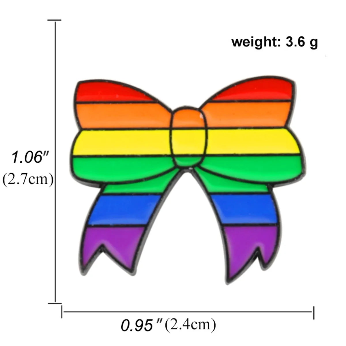 Heart-Shaped Rainbow Pride Gay Cartoon Colorful Banner Alloy Brooch