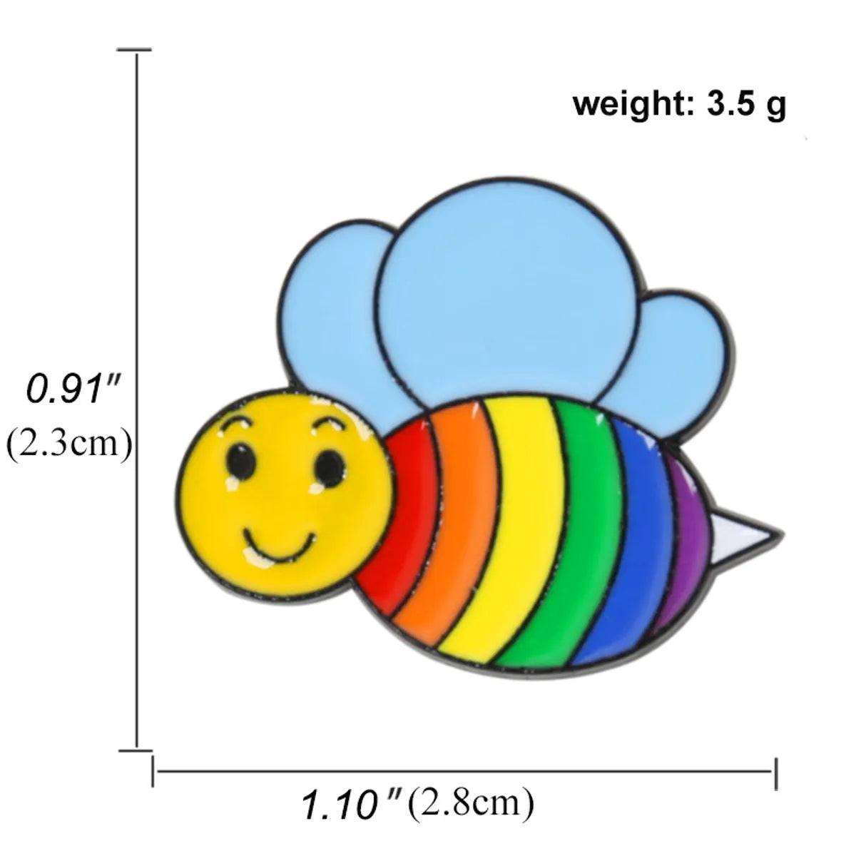 Heart-Shaped Rainbow Pride Gay Cartoon Colorful Banner Alloy Brooch