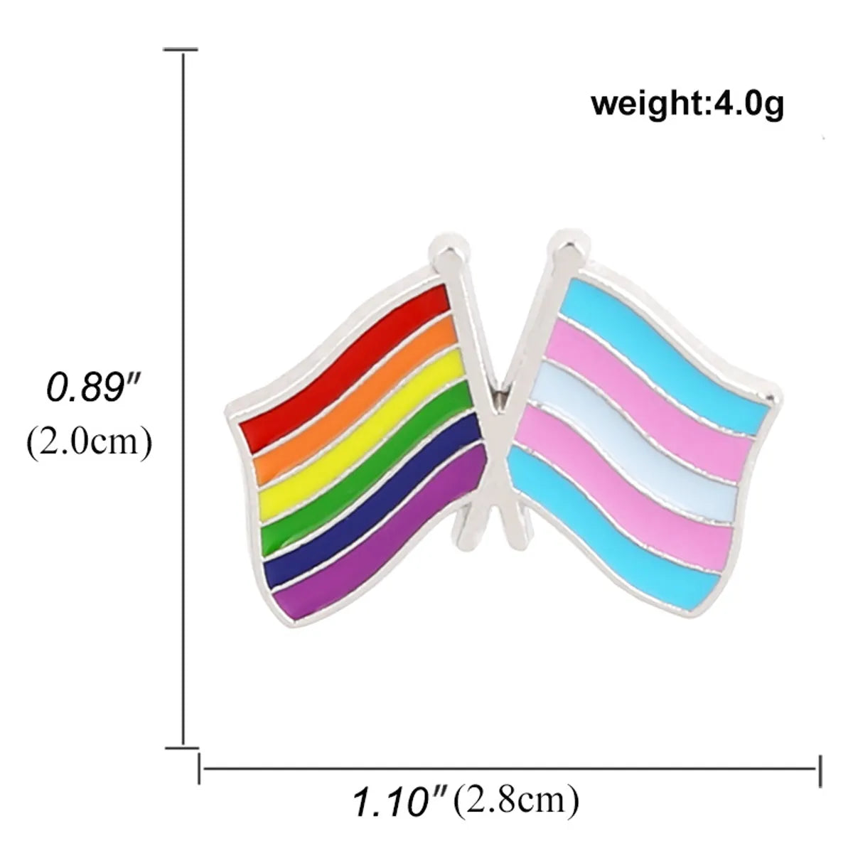 Heart-Shaped Rainbow Pride Gay Cartoon Colorful Banner Alloy Brooch