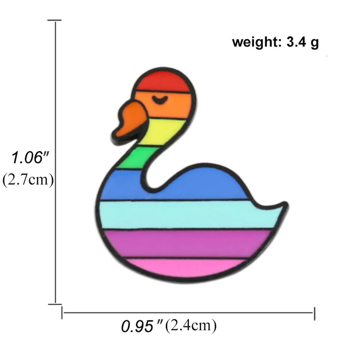 Heart-Shaped Rainbow Pride Gay Cartoon Colorful Banner Alloy Brooch