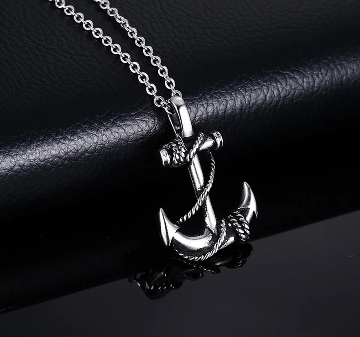 Hip-Hop Anchor Stainless Steel Alloy Plating Men'S Necklace 1 Piece