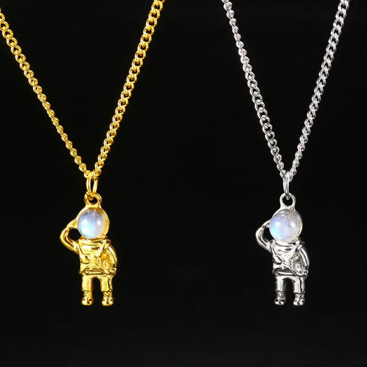 Hip-Hop Astronaut 304 Stainless Steel Plating 18K Gold Plated Men'S Pendant Necklace