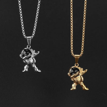 Hip-Hop Astronaut 304 Stainless Steel Plating 18K Gold Plated Men'S Pendant Necklace