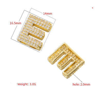 Hip-Hop Classic Style Letter Copper Plating Inlay Zircon 18k Gold Plated Birthday Women'S Charms