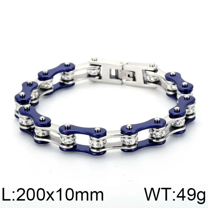 Hip-Hop Color Block Titanium Steel Irregular 18K Gold Plated Men'S Bracelets