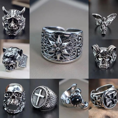 Hip-Hop Cool Style Animal Eye Rhombus Alloy Plating Unisex Rings