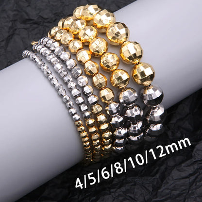 Hip-hop Cool Style Ball Copper Beaded Plating 18k Gold Plated White Gold Plated Bracelets