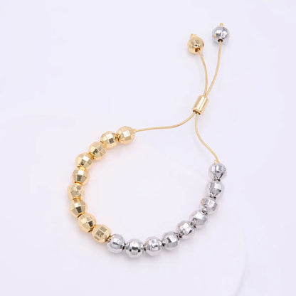 Hip-hop Cool Style Ball Copper Beaded Plating 18k Gold Plated White Gold Plated Bracelets