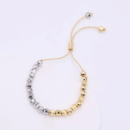 Hip-hop Cool Style Ball Copper Beaded Plating 18k Gold Plated White Gold Plated Bracelets