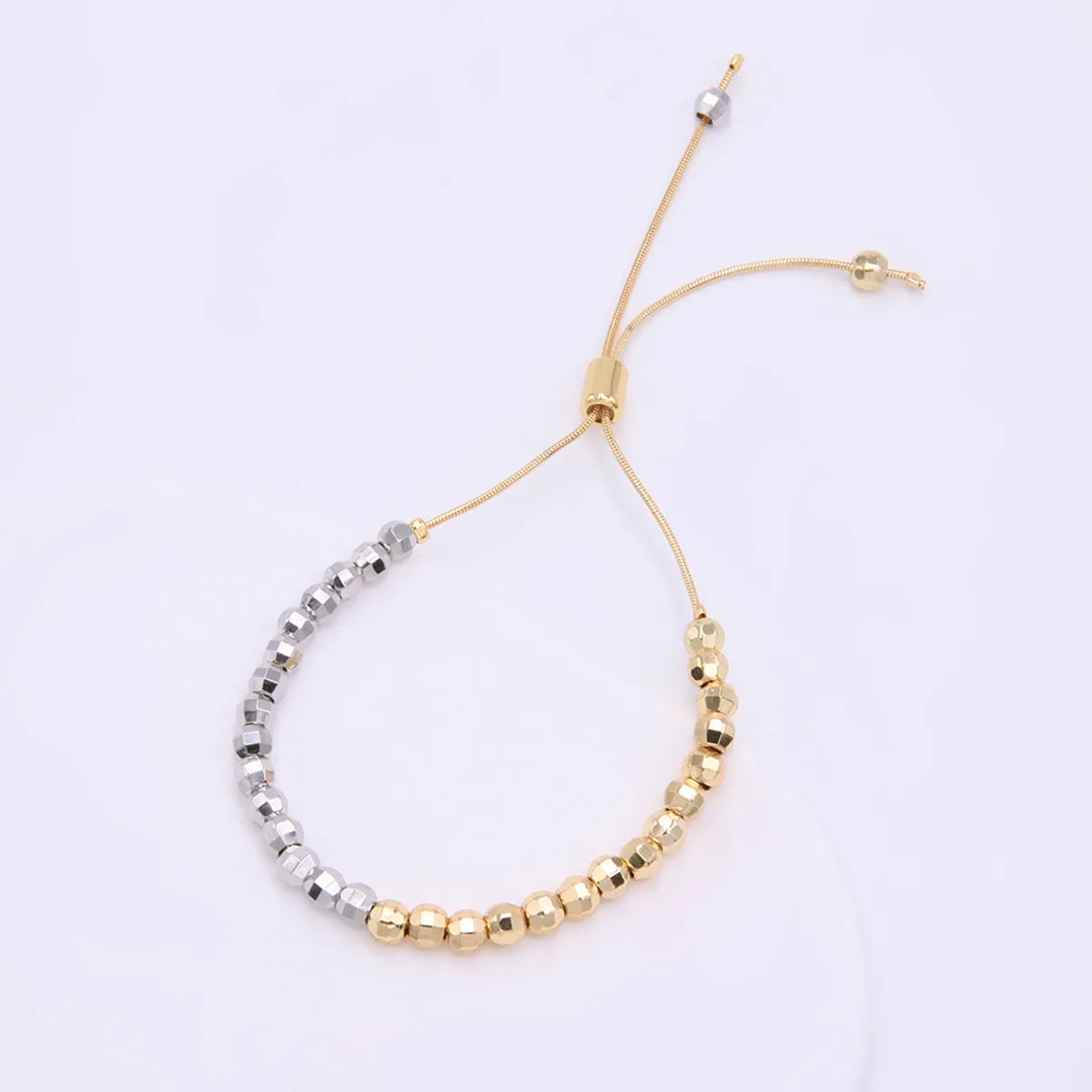 Hip-hop Cool Style Ball Copper Beaded Plating 18k Gold Plated White Gold Plated Bracelets