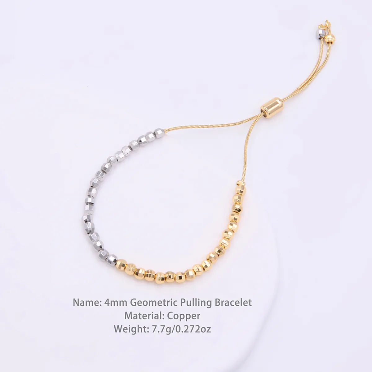 Hip-hop Cool Style Ball Copper Beaded Plating 18k Gold Plated White Gold Plated Bracelets