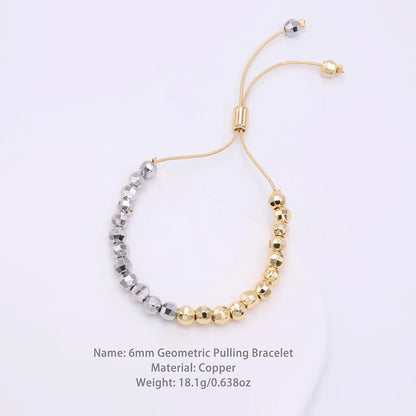 Hip-hop Cool Style Ball Copper Beaded Plating 18k Gold Plated White Gold Plated Bracelets