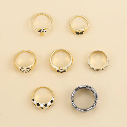 Hip-Hop Cool Style Heart Shape Butterfly Alloy Women'S Rings