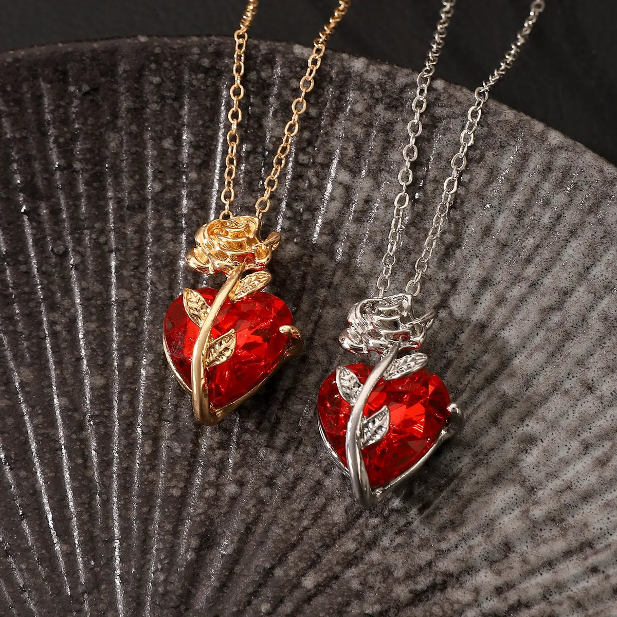 Hip-Hop Cool Style Heart Shape Flower Spider Artificial Crystal Alloy Women'S Jewelry Set