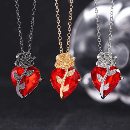 Hip-Hop Cool Style Heart Shape Flower Spider Artificial Crystal Alloy Women'S Jewelry Set