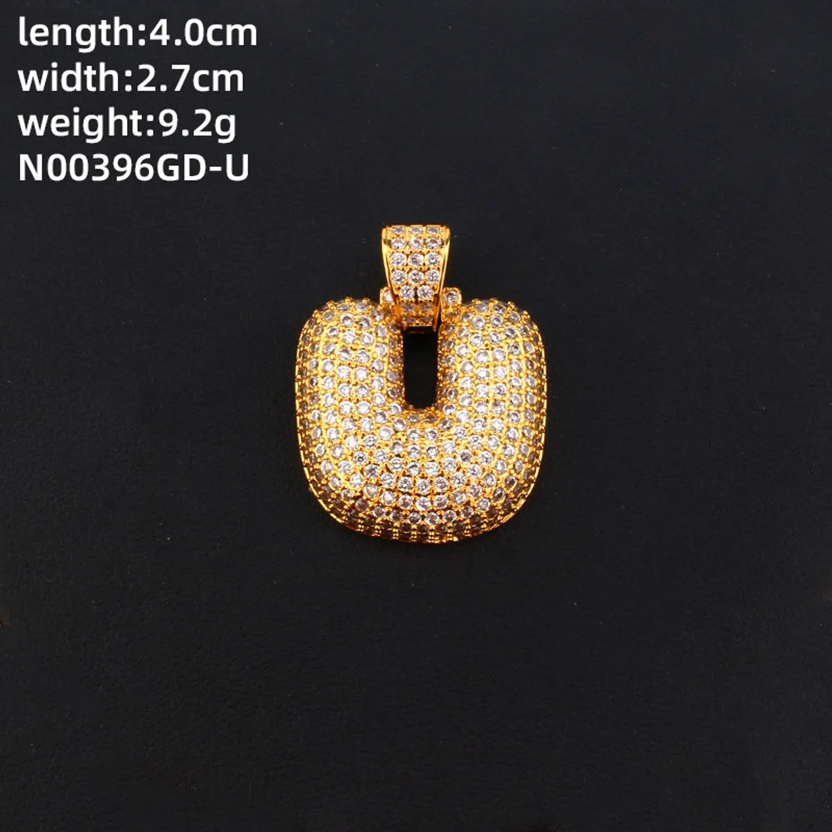 304 Stainless Steel Copper K Gold Plated Rhodium Plated Hip-Hop Cool Style Inlay Letter Square Zircon Charms Necklace