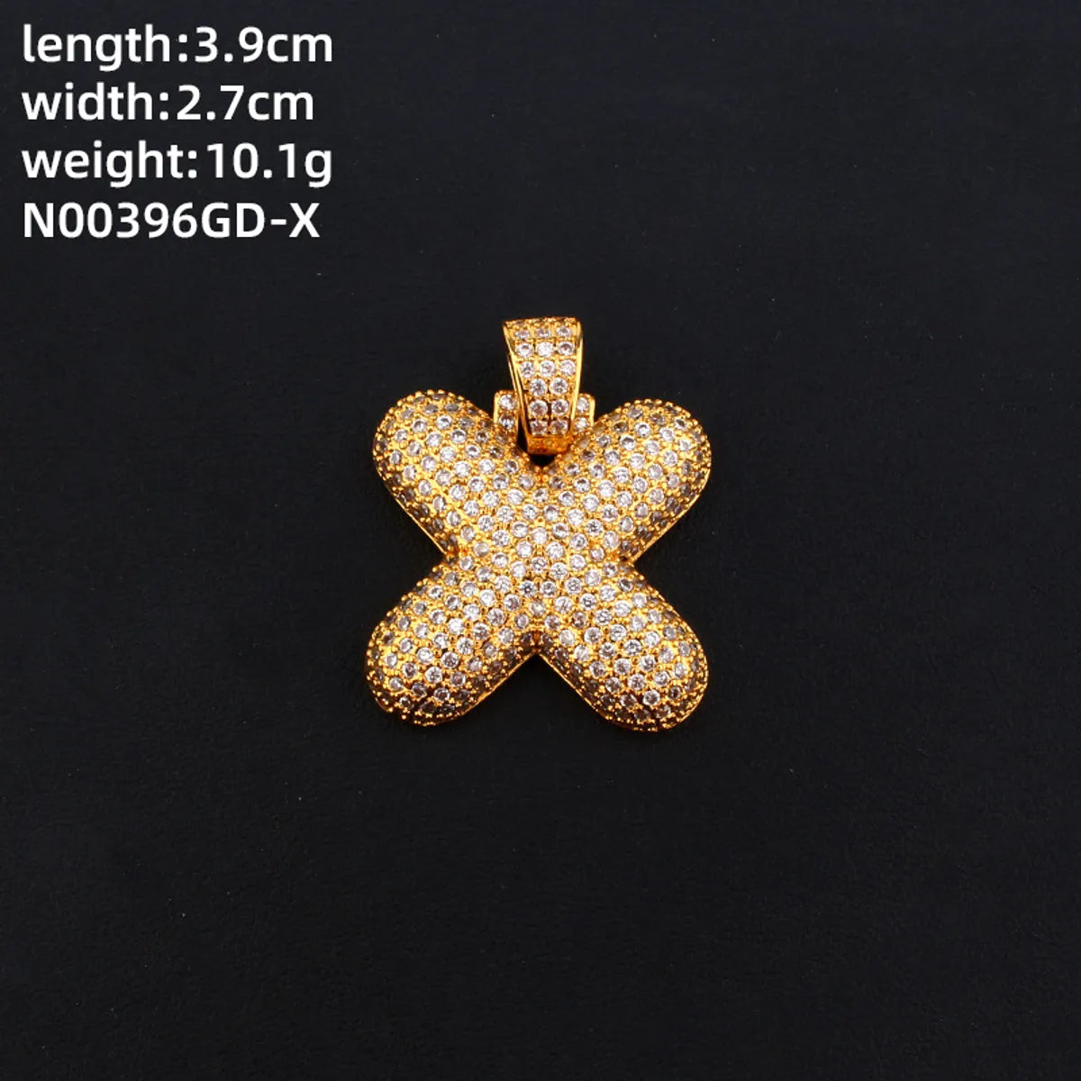 304 Stainless Steel Copper K Gold Plated Rhodium Plated Hip-Hop Cool Style Inlay Letter Square Zircon Charms Necklace