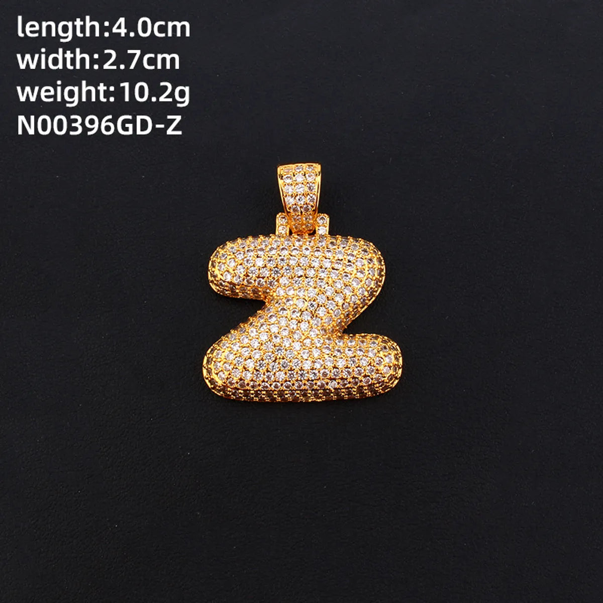 304 Stainless Steel Copper K Gold Plated Rhodium Plated Hip-Hop Cool Style Inlay Letter Square Zircon Charms Necklace