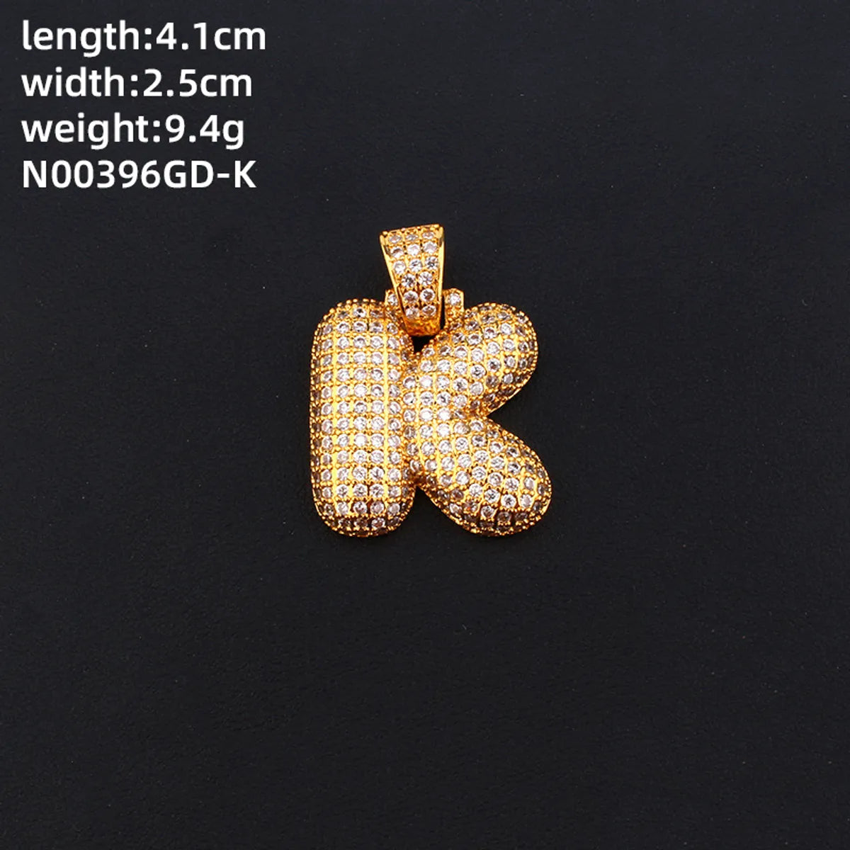 304 Stainless Steel Copper K Gold Plated Rhodium Plated Hip-Hop Cool Style Inlay Letter Square Zircon Charms Necklace