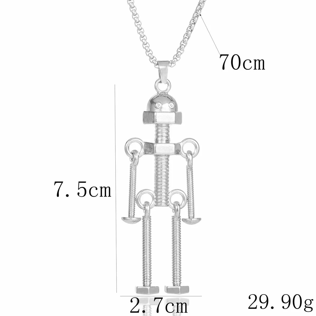 Hip-Hop Cool Style Skeleton Skull Stainless Steel Alloy Plating Men'S Pendant Necklace Long Necklace