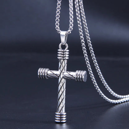 Hip-Hop Cross Alloy Plating Pendant Necklace 1 Piece