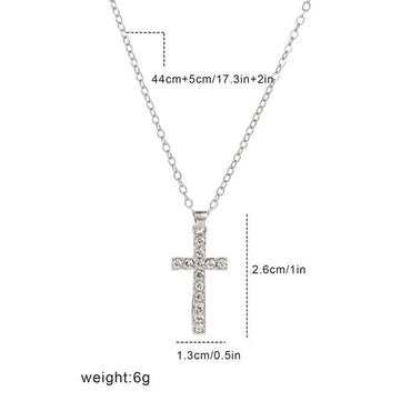 Hip-hop Cross Alloy Plating Rhinestone Pendant Necklace 1 Piece