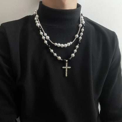 Hip-hop Cross Alloy Titanium Steel Wholesale Layered Necklaces