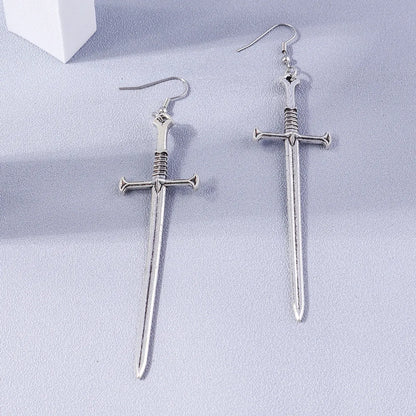 1 Pair Hip-hop Cross Alloy Drop Earrings