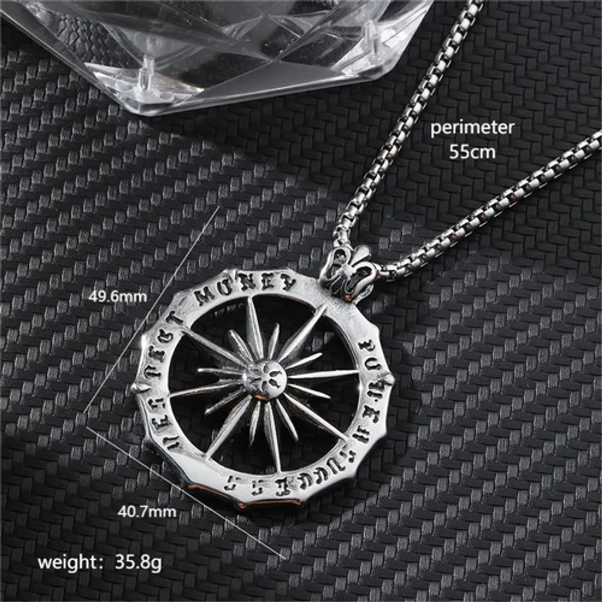 Hip-Hop Cross Anchor Skull Stainless Steel Carving Men'S Pendant Necklace