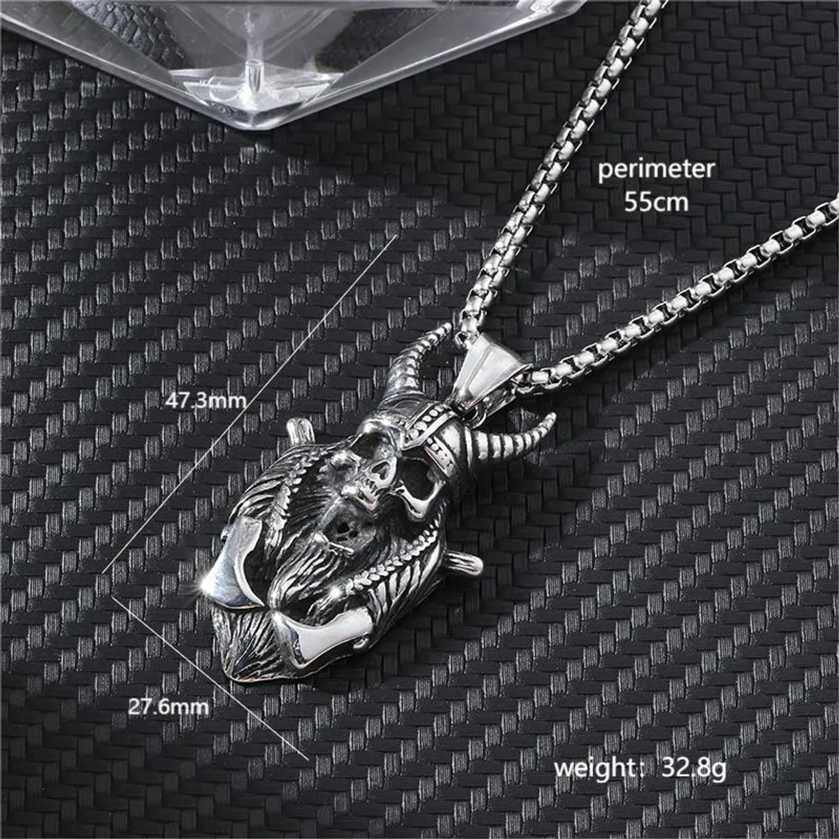 Hip-Hop Cross Anchor Skull Stainless Steel Carving Men'S Pendant Necklace